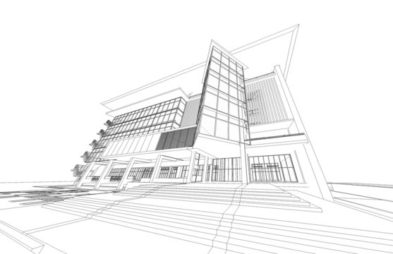 Wireframe of building 