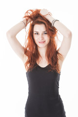 Beautiful young lady with red hair