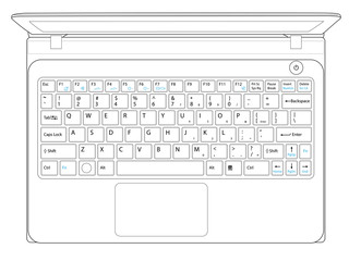 laptop keyboard_line - 52195692