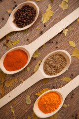 spices in the spooins
