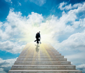 Stairs in sky to heaven