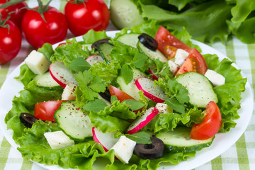 Salad with tomatoes and cucumbers
