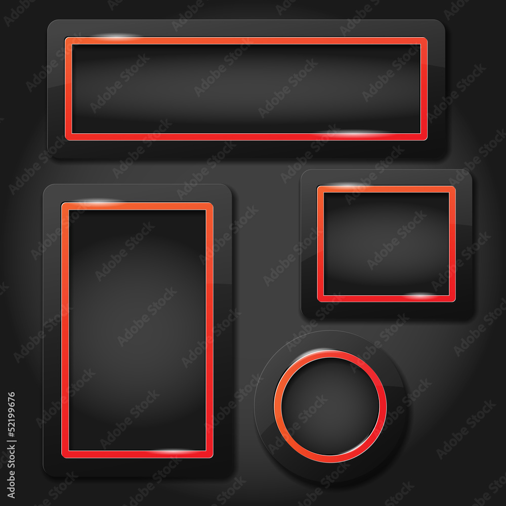 Poster set of modern glossy frames for your text - vector file