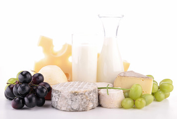 dairy products and grape