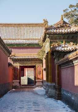 Inside of Forbidden City in winter