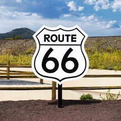 Gordijnen Historische Route 66 verkeersbord © beatrice prève