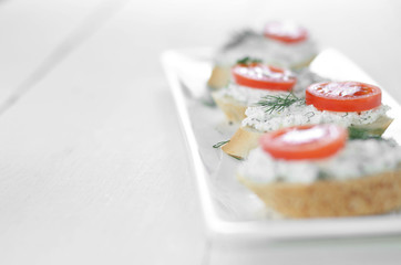 Cottage cheese sandwiches set