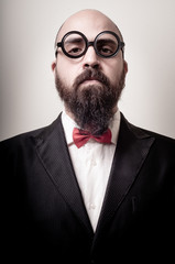  funny elegant bearded man