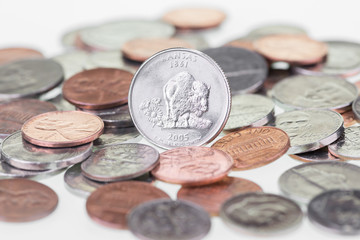 Kansas State Quarter reverse coin extreme close up