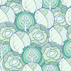 seamless pattern of cabbage - 52205657