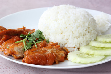 Roast Chicken with rice in Chinese Style.