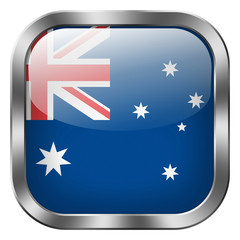 Obraz na płótnie Canvas australia square metal button
