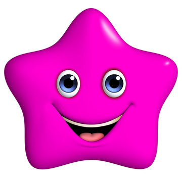 3d cartoon cute pink star