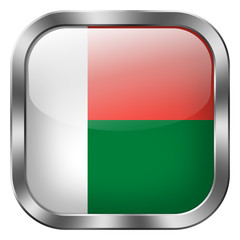 madagascar square metal button