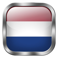 netherlands square metal button