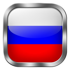 russia square metal button