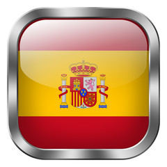 Obraz premium spain square metal button