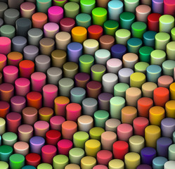 3d beveled cylinder shape in multi rainbow color