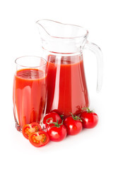 Tomato juice in a glass jug