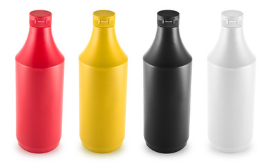 Ketchup, mustard, mayonnaise and soy souce