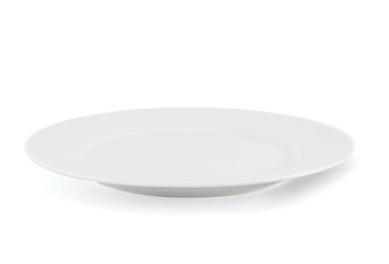 Ceramic glossy plate over white background
