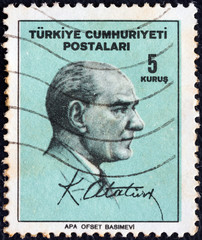 Kemal Ataturk and signature (Turkey 1965)