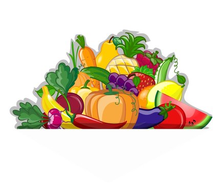 Мультфильм овощи и фрукты