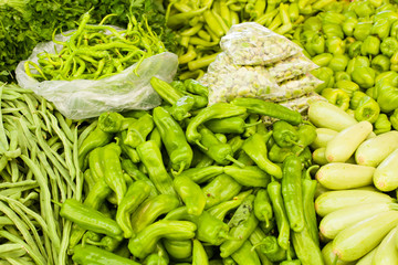 vegetable stall at the market