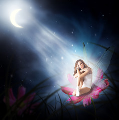 Fantasy. woman as fairy with wings