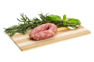 Salami with rosemary, basil