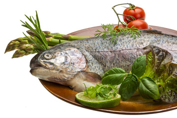 Fresh raw rainbow trout