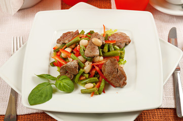 Salad with meat and vegetables