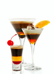 Group of coffee cocktails