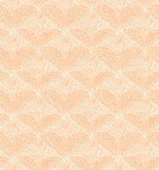 Beige seamless pattern with linear hearts