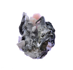 Stilbite  conglomerate with calcite, quartz and other mined