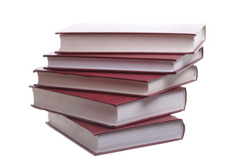 Isolated red pile books