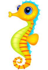 Cute seahorse cartoon © tigatelu