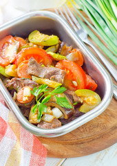 baked meat with vegetables