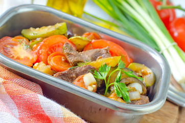baked meat with vegetables