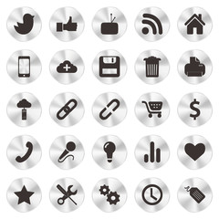 Social Web aluminium Icons