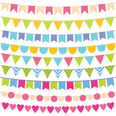 Colorful birthday bunting collection