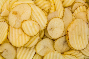 Raw potatoes.