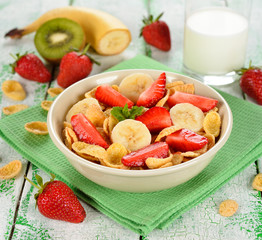 Cornflakes with fruits