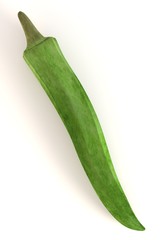 3d render of okra vegetable