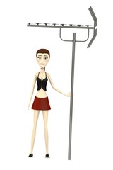 3d image of cartoon character with antenna