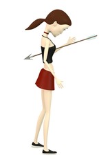 3d render of cartoon character with arrow