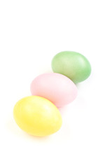 Colored  Easter eggs on white background