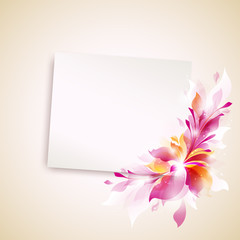 vector template "card with abstract flower"