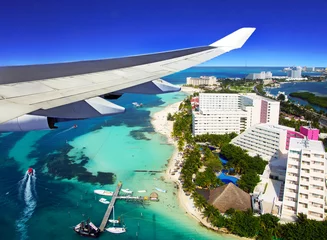 Crédence de cuisine en verre imprimé Mexique vue aérienne de Cancun
