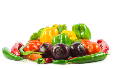 Fresh vegetable isolated on white background.  Healthy Eating. S